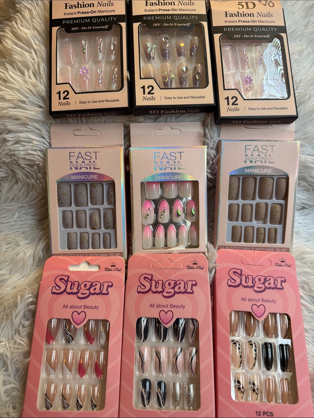 9 packs of press on nails